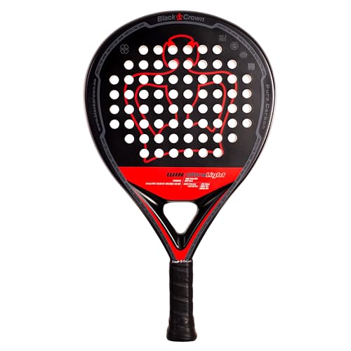 Black Crown - Pala Win Ultralight, Forma Redonda, Peso 280-300g, Goma Super Soft Black EVA, Fibra de Vidrio Ultraligera, Marco 100% Carbono, Amplio Punto Dulce, Control y Potencia, Alta Comodidad