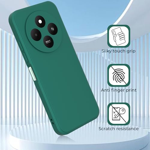 Image of A rtistque Back Cover Case for Poco C75 5G / M7 5G / Redmi A4 5G / Redmi 14c 5G with Camera Protection | Shockproof TPU|Stylish Protective Design|Slim Fit|Ultra Matte| Back Cover - Green