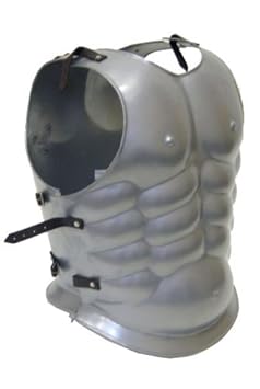 Fully Wearable Steel Muscle Armor jacket with Antique Silver Finish