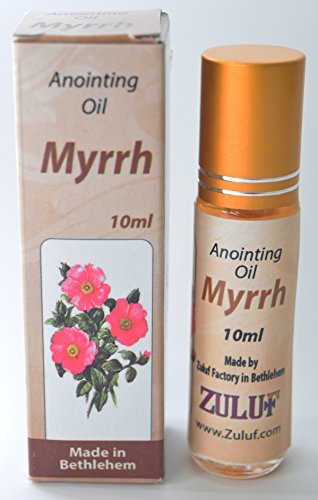 Myrrh Mirra Anointing Oil Bethlehem City of King David Zuluf - 10ml (.34 fl. oz.) Roll-On Bottle Israel Blessing Oil | Blessed Anointing Authentic Fragrance Myrrh Mirra Holy Land Spices PER005
