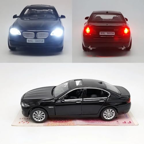 Image of Metal Pull Back Diecast Car 1:32 BMW 5 Series 535I Pull Back Car Model with Sound Light Boys Gifts Toys for Kids