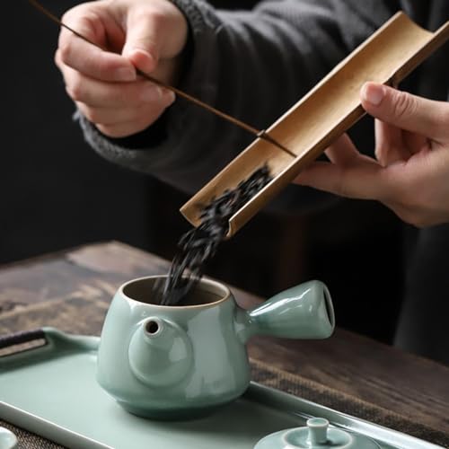 Tetera japonesa de cerámica en porcelana fina para amantes del té 7
