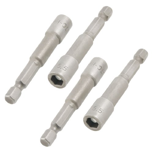uxcell Magnetic Nut Setters Driver/Hardware, 6.5mm Hex Socket, 65mm, 4-Piece