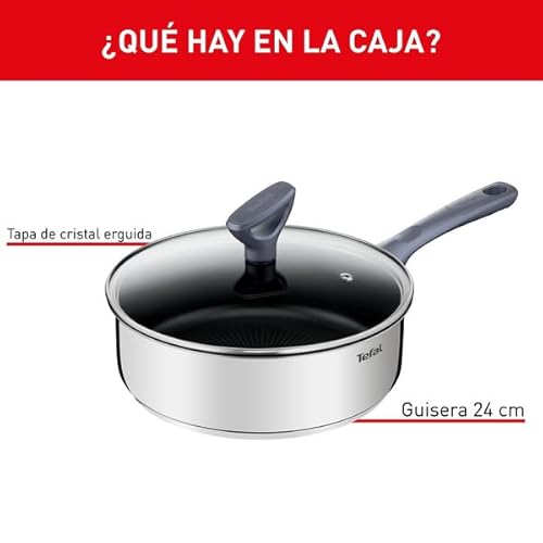Variante de Tefal sarten 24 cm acero inoxidable con tapa y base reforzada