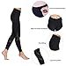 Chikool Women Yoga Pants Mesh Workout Gym Running Leggings Inner Pocket Non See Through Black