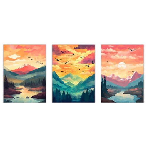 Poster géant mural montagne rivière pour habiller un mur vide