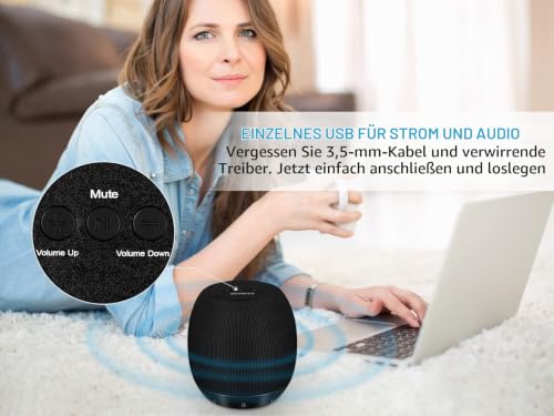YYV PC Lautsprecher, Wired Computer Lautsprecher für Desktop/Laptop/Notebook, Mini USB PC...
