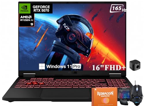 Image of ASUS TUF A16 Gaming Laptop, 16" FHD+ 165Hz Display, AMD Ryzen AI 9 270 (Beat i7-14650HX), NVIDIA GeForce RTX 5070 GPU, 64 GB DDR5 5600MHz RAM, 4 TB SSD, Wi-Fi 6E, RGB Backlit Keyboard, Windows 11 Pro