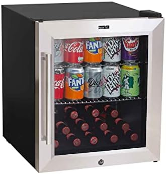 Baridi 50L Drinks & Wine Mini Cooler Fridge with LED Light, Stainless Steel – DH75