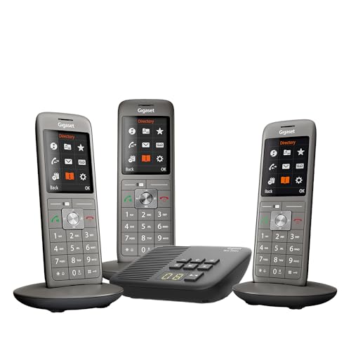 Gigaset CL660A Trio - Téléphone Fixe sans Fil - Répondeur - 3 Combinés - Gris Anthracite [Version Française]