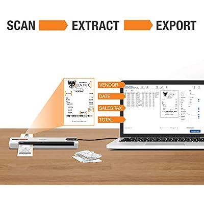 Epson RapidReceipt RR-60 Mobile Tax Receipt and Color Document Scanner with Complimentary Data Management Software for PC & Mac