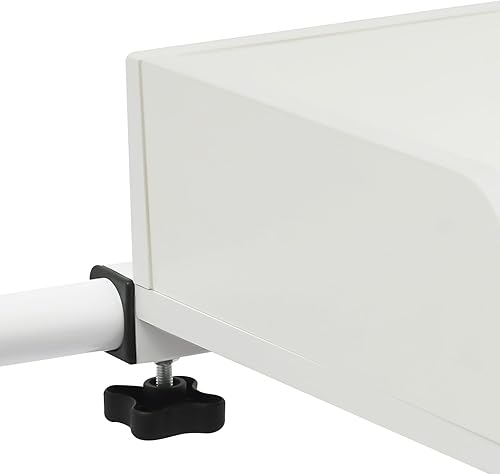 Miniatura 7 de Mesa enrollable ajustable con ruedas  Escritorio de madera expandible para laptop, altura ajustable, color blanco, perfecto para estaciones de