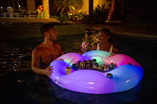 Illuminated Led Floating Bar With Built In Ice Chest. Ultimate Pool Party Accessory By Poolcandy #TOP2