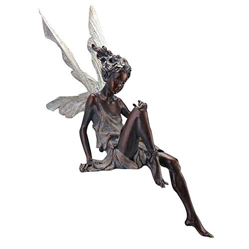 Estatua De Hada Sentada Estatua De JardíN Tudor Y Turek Estatua De Hada Adorno De JardineríA ArtesaníA De Resina En Miniatura Paisajismo DecoracióN De Patio Arte Figuras De Hadas Regalo Cover