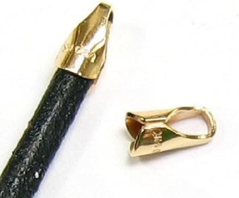 14k Gold Filled 2mm 3mm 4mm Round Leather Cord End Cap/Findings/Yellow Gold