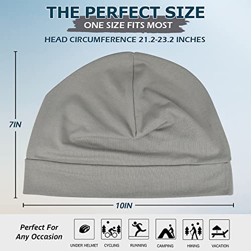 Image of Headshion Cotton Skull Caps for Men Women,2-Pack Lightweight Beanie Sleep Hats Breathable Helmet Liner