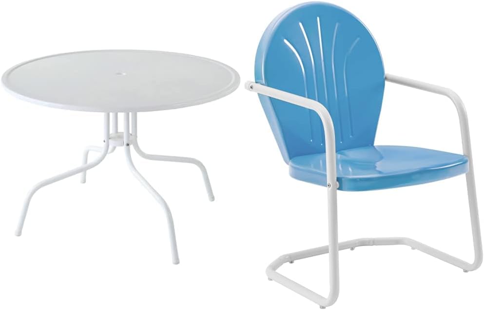 Crosley Furniture Griffith 40Inch Metal Outdoor Dining Table Alabaster White