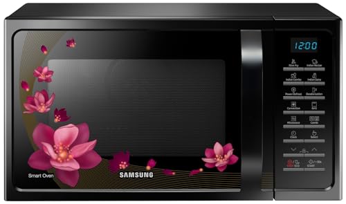 Samsung 28L, Slim Fry, Multi Spit , Convection Microwave Oven with Tandoor and Curd making(MC28A5025VP/TL, Black with Pattern, 10 Yr warranty)