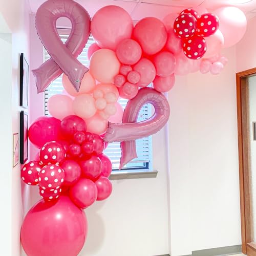 Image of Voircoloria 90pack Hot Pink Balloons Different Size 18 /12 /10 /5 Inch Dark Pink Balloon Garland Arch Kit for Graduation, Wedding, Birthday, Princess Theme Party, Valentine's Day, Baby Shower Decorations