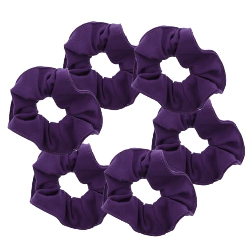 Motique Accessories Large Scrunchies for Women, Pack of 6, Purple