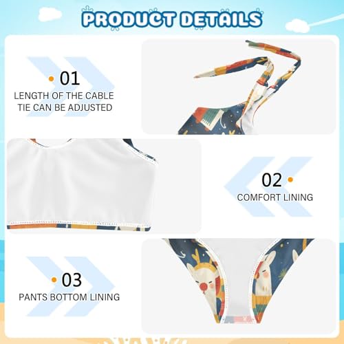 KLL Christmas Llamas Pattern Girls' Two Piece Bikini Set Beach Swimsuits Swimming Suits Cute Shoulder Strap4
