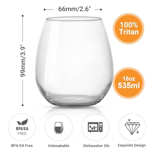 Verre à eau incassable HAHASHOW en plastique Tritan 535ml