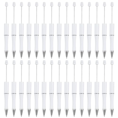 Stylos à perles plastique blanc pour artisanat DIY et fournitures de bureau