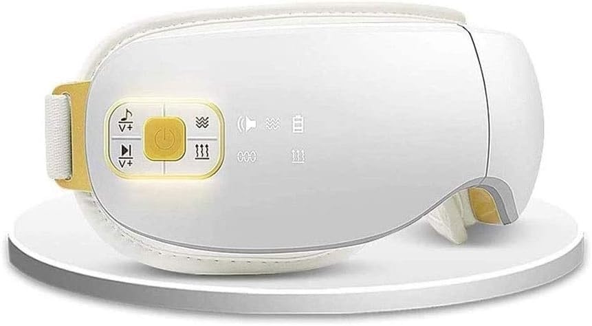 Eye Massager with Heat Compression Music Rechargeable Eye Therapy Massager for Relieve Eye Strain Dark Circles Eye Bags
