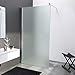Produktbild BIJON Duschwand Glas 120 x 200 cm Milchglas Duschabtrennung Glas 8 mm ESG Duschtrennwand, Duschglaswand, Glaswand-Dusche Walk-in Dusche, Glastrennwand, Nano - Lotuseffekt, M3