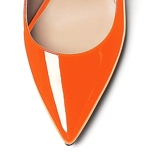 FSJ Women Trendy Metallic Gold Chain High Heel Slingback Pumps Pointed Toe Adjustable Buckle Office Lady Party Shoes Size 4-15 US4