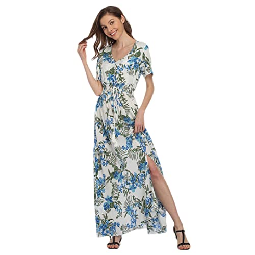 Robe de plage longue haut de gamme style bohème chic fleurie XXL