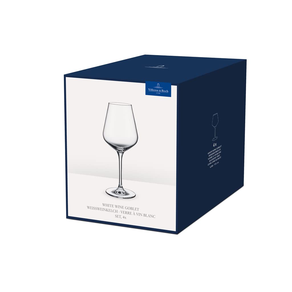 Villeroy & Boch - La Divina, Kieliszek do białego wina, zestaw 4 sztuki, 380ml, szkło kryształowe, można myć w zmywarce