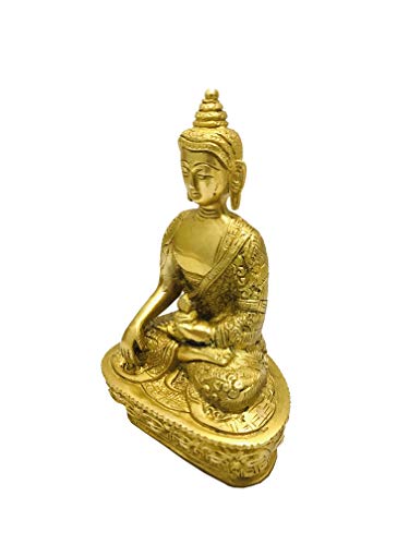 Estatua de Buda de latón 7 pulgadas miniatura 3