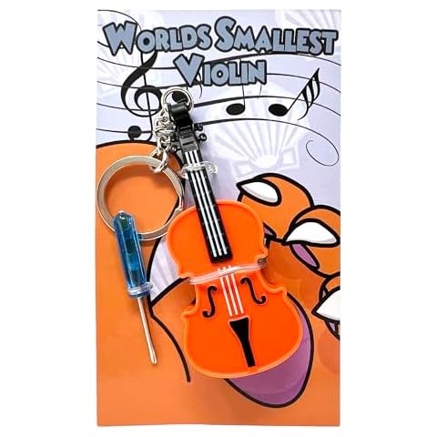 MunnyGrubbers - Original World's Smallest Violin Toy Keychain With Playable Sad Music - Mini Tiny Violin Keychain with Sound - Meme - Novelty - Funny - Joke - Gift - (WSV-V1-1P) Cover