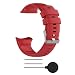 Produktbild Ersatzarmband für Polar Vantage V Sport Atmungsaktive Silikon Armband Perfekt Justierbares Ersatz Bügel Armband Ersatzarmband Uhrenarmband Einstellbar Replacement Wechselarmband (Rot)