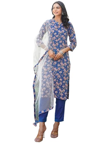 Image of Vaamsi Women's Printed Straight Kurta Pant With Dupatta Set | kurta sets for woman