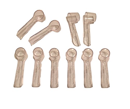 PRHomeware Lot de 10 brosses à Dents électriques pour Brosse à Dents électrique - Couvercle/étui de Protection pour Embouts électriques - Idéal pour Les Voyages ou Le Rangement