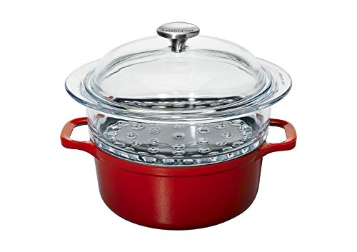 Chasseur Vaporera, Hierro Fundido, Hierro Fundido, Rojo rubí, 30.2 x 28.4 x 21.8 cm