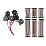 Bundle of 6pcs SFM-20B Piezo Active Buzzer + 240pcs Solderless Multicolor Jumper Wire 10cm 20cm