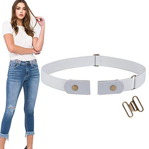 Image of WERFORU No Buckle Stretch Belt for Women and Men Elastic Waist Belt up to 72 Inches for Jeans Pants