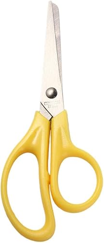 Miniatura 6 de Generic Tijeras para estudiantes de 5" - punta roma, acero inoxidable, amarillas, compactas, ambidiestros, 5.1 in