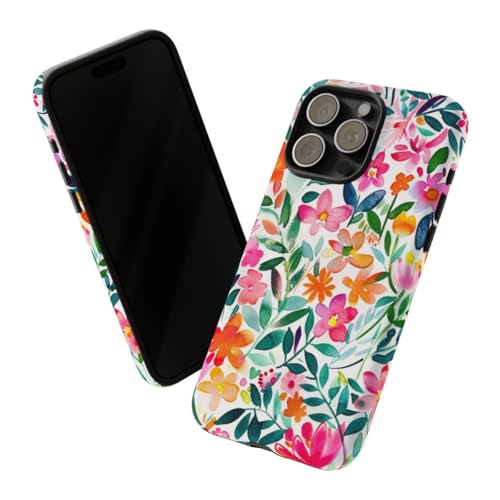 Coque rigide mate anti-rayures iPhone 15 Pro Max fleurs roses - 2