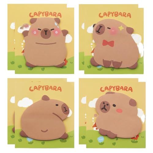 CEJAS 8 Piezas Blocs de Notas, Capibara Notas Adhesivas, Mini Notas Adhesivas, para la Oficina, Escuela, Niños Regalos de Estudiantes, Fiesta de Cumpleaños Regalos