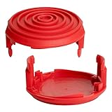 Bularie Spool Cap Cover Compatible with Hyber Tough Weed Eater HT18-401-002-01 HT19-401-003-03, Grass Trimmer Cap Cover Replacement for Weed Whacker HT18-401-004-01 HT10-401-002-01, Red - 2 Pack