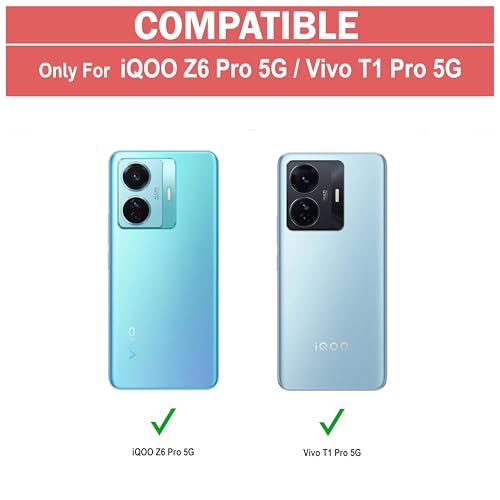 Image of Zapcase Back Case Cover for Vivo T1 Pro 5G / iQOO Z6 Pro | Compatible for Vivo T1 Pro 5G / iQOO Z6 Pro Back Case Cover | Clear Case with Camera Protection | (TPU + PC | Matte Black)