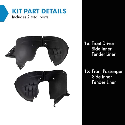 Image of TRQ Front Inner Fender Liner Set Compatible with 2018-2021 Chevrolet Traverse GM1248284 GM1249284