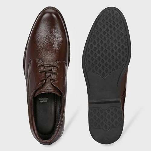 Image of Blue Leather by Centrino Genuine Leather Mens Shoe | Oxford Formal Shoes | Durable Leather with Anti-Skid Sole | Classic Derby Lace-Up Dress Shoes | Office Business Footwear (4086)