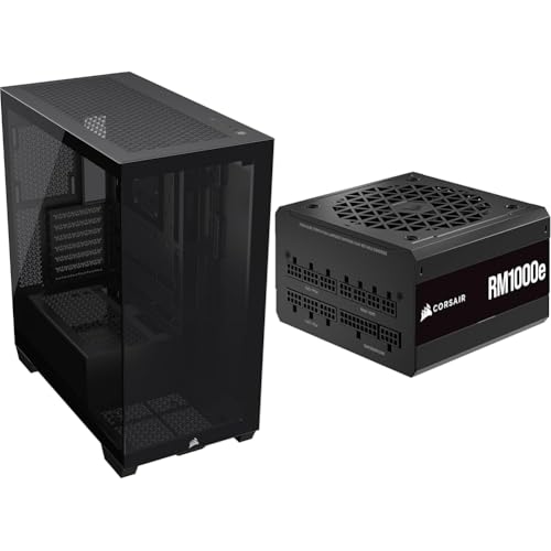 Image of CORSAIR 3500X Mid-Tower ATX PC Case + CORSAIR RM1000e Fully Modular ATX Power Supply - Black