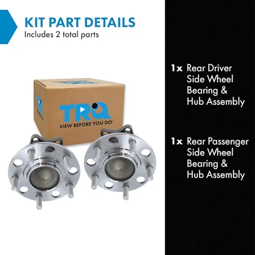 Image of TRQ Rear Left and Right Wheel Bearing and Hub Assembly Set 2 Piece Compatible with 2013-2020 Mitsubishi Outlander FWD 2013-2020 Outlander Sport FWD 2018-2020 Eclipse Cross