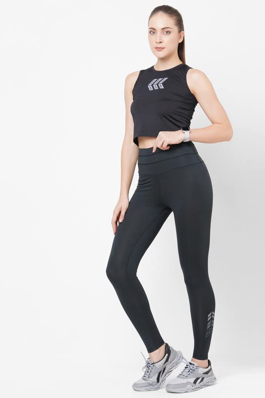 Image of Women JUST-Dry SNUG FIT HIGH Waist 7 /8 Pencil Grey Tights